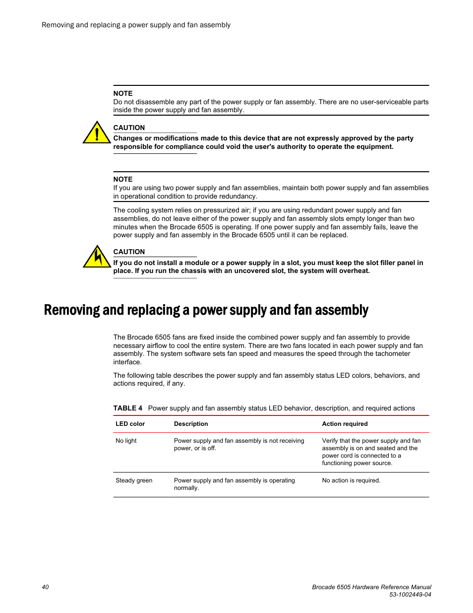 Brocade 6505 Hardware Reference Manual User Manual | Page 40 / 66