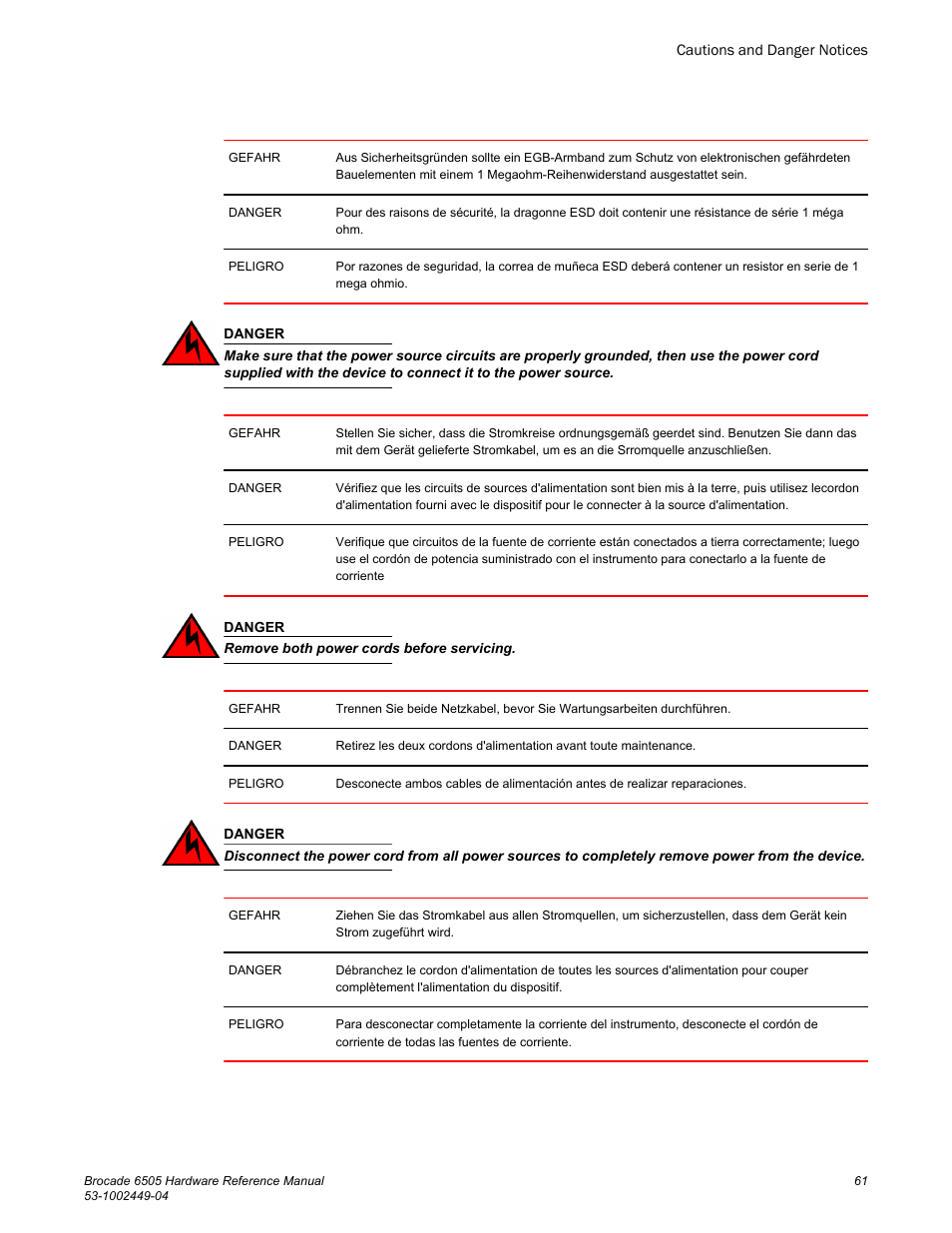 Brocade 6505 Hardware Reference Manual User Manual | Page 61 / 66