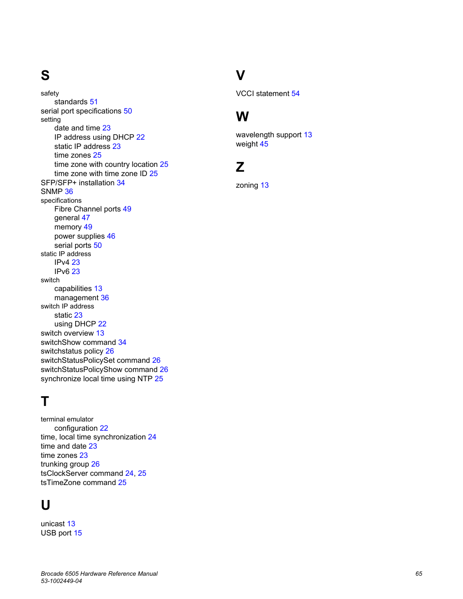 Brocade 6505 Hardware Reference Manual User Manual | Page 65 / 66