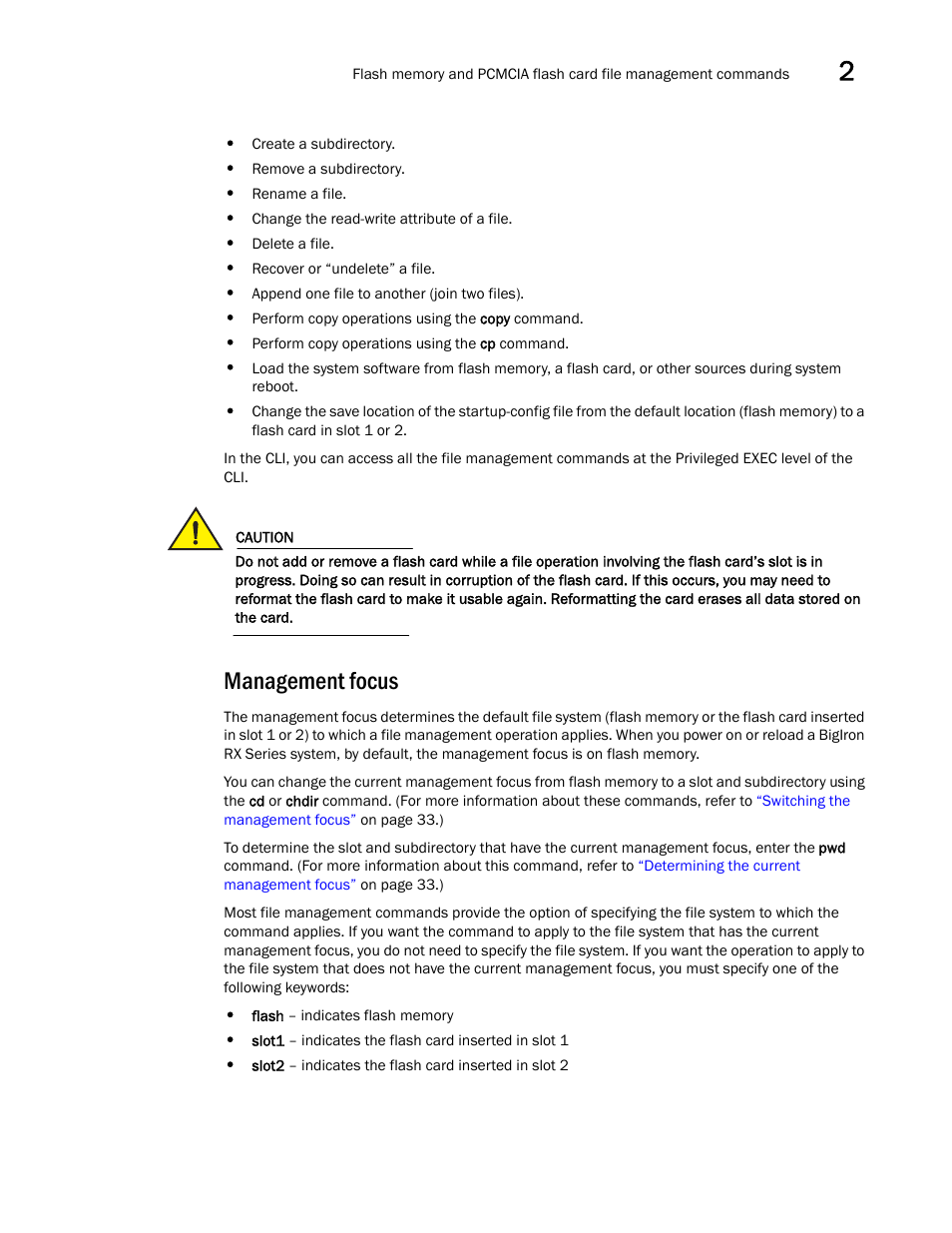 Management focus | Brocade BigIron RX Series Configuration Guide User Manual | Page 107 / 1550