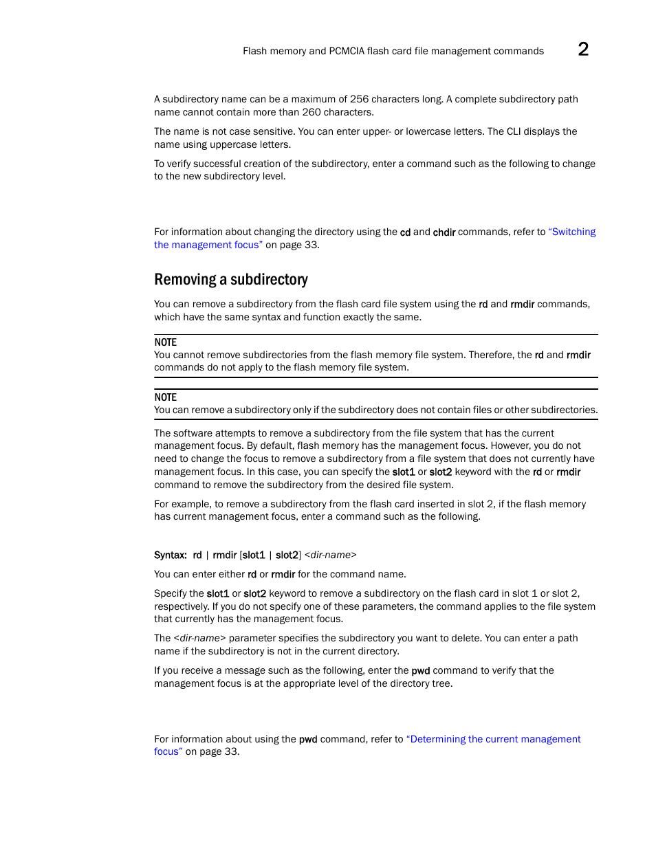 Removing a subdirectory | Brocade BigIron RX Series Configuration Guide User Manual | Page 117 / 1550