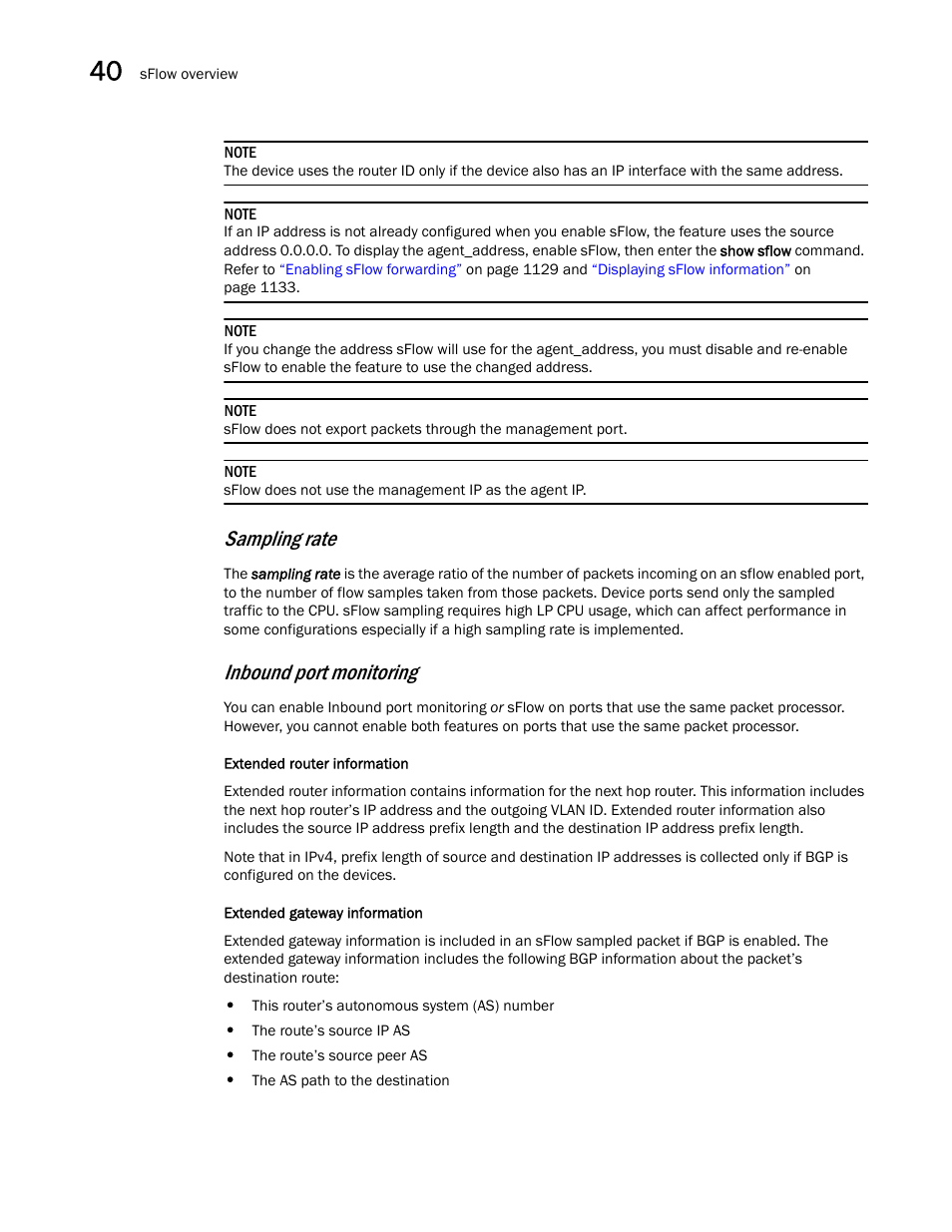 Extended, Gateway information, Sampling rate | Inbound port monitoring | Brocade BigIron RX Series Configuration Guide User Manual | Page 1204 / 1550