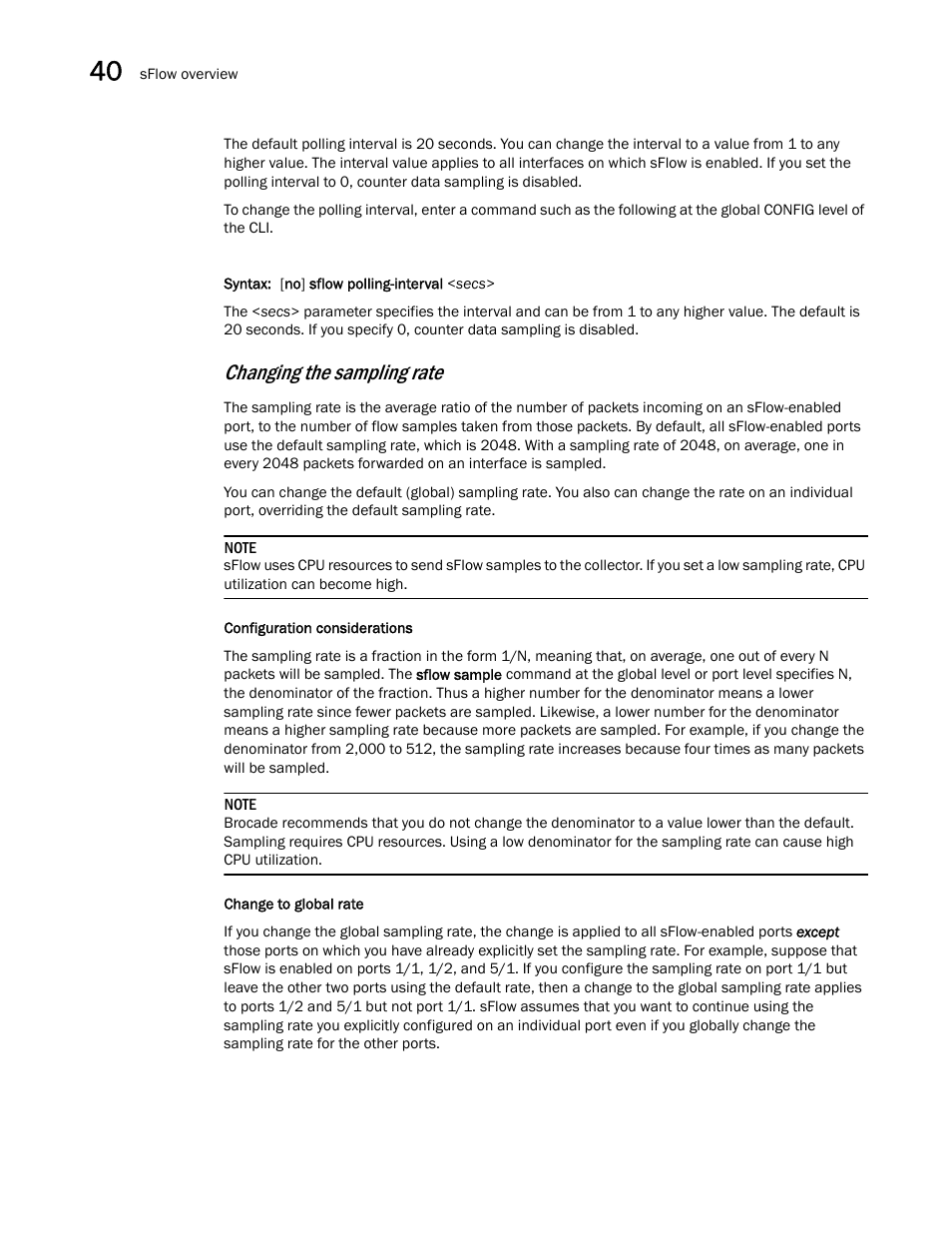 Changing the sampling rate | Brocade BigIron RX Series Configuration Guide User Manual | Page 1206 / 1550