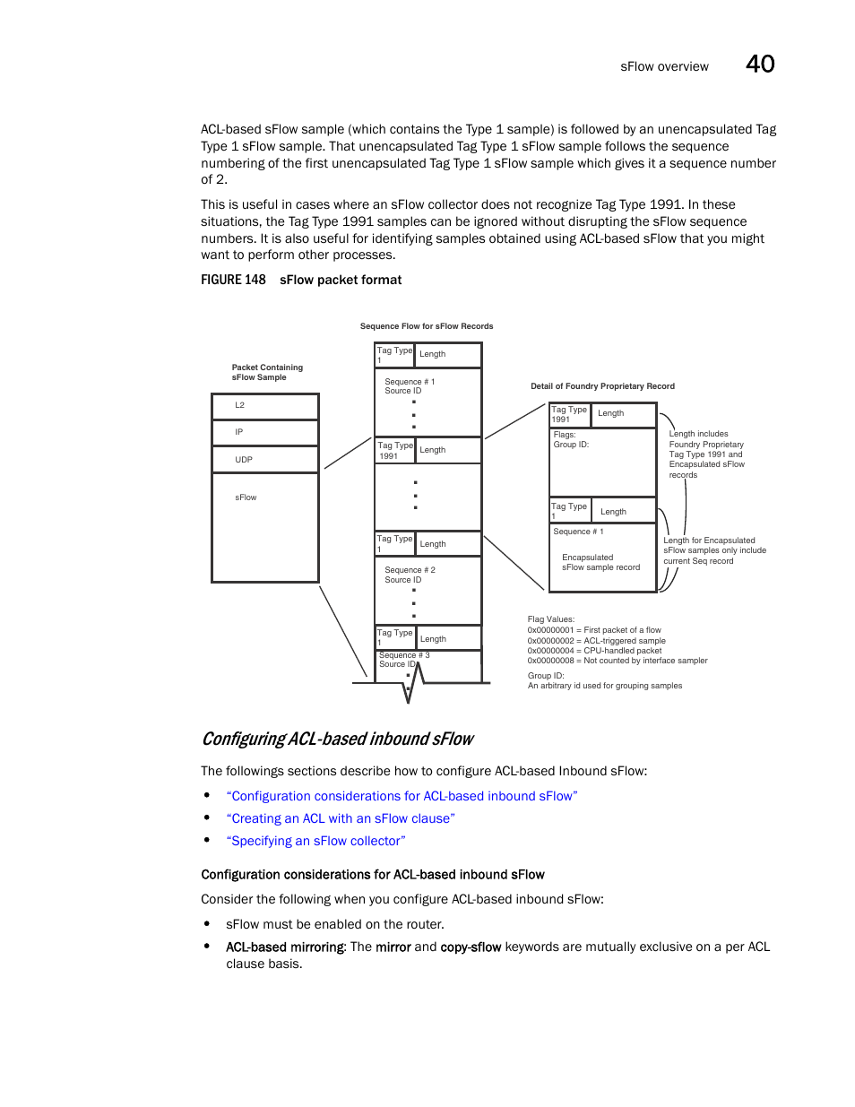 Configuring acl-based inbound sflow | Brocade BigIron RX Series Configuration Guide User Manual | Page 1209 / 1550