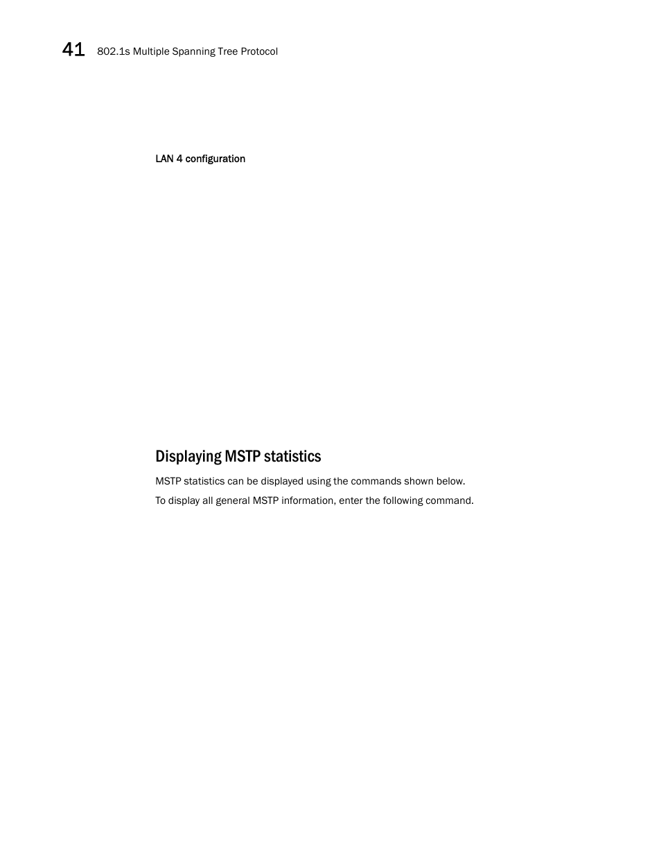 Displaying mstp statistics | Brocade BigIron RX Series Configuration Guide User Manual | Page 1222 / 1550