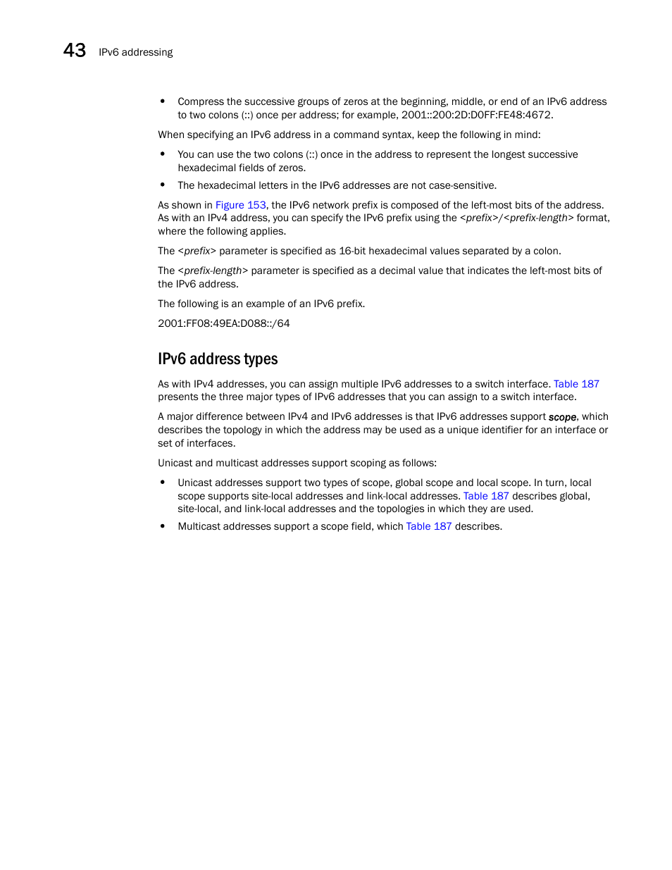 Ipv6 address types | Brocade BigIron RX Series Configuration Guide User Manual | Page 1244 / 1550