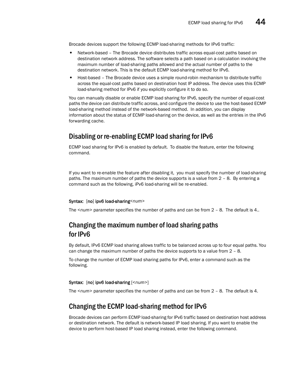 Changing the ecmp load-sharing method for ipv6 | Brocade BigIron RX Series Configuration Guide User Manual | Page 1257 / 1550