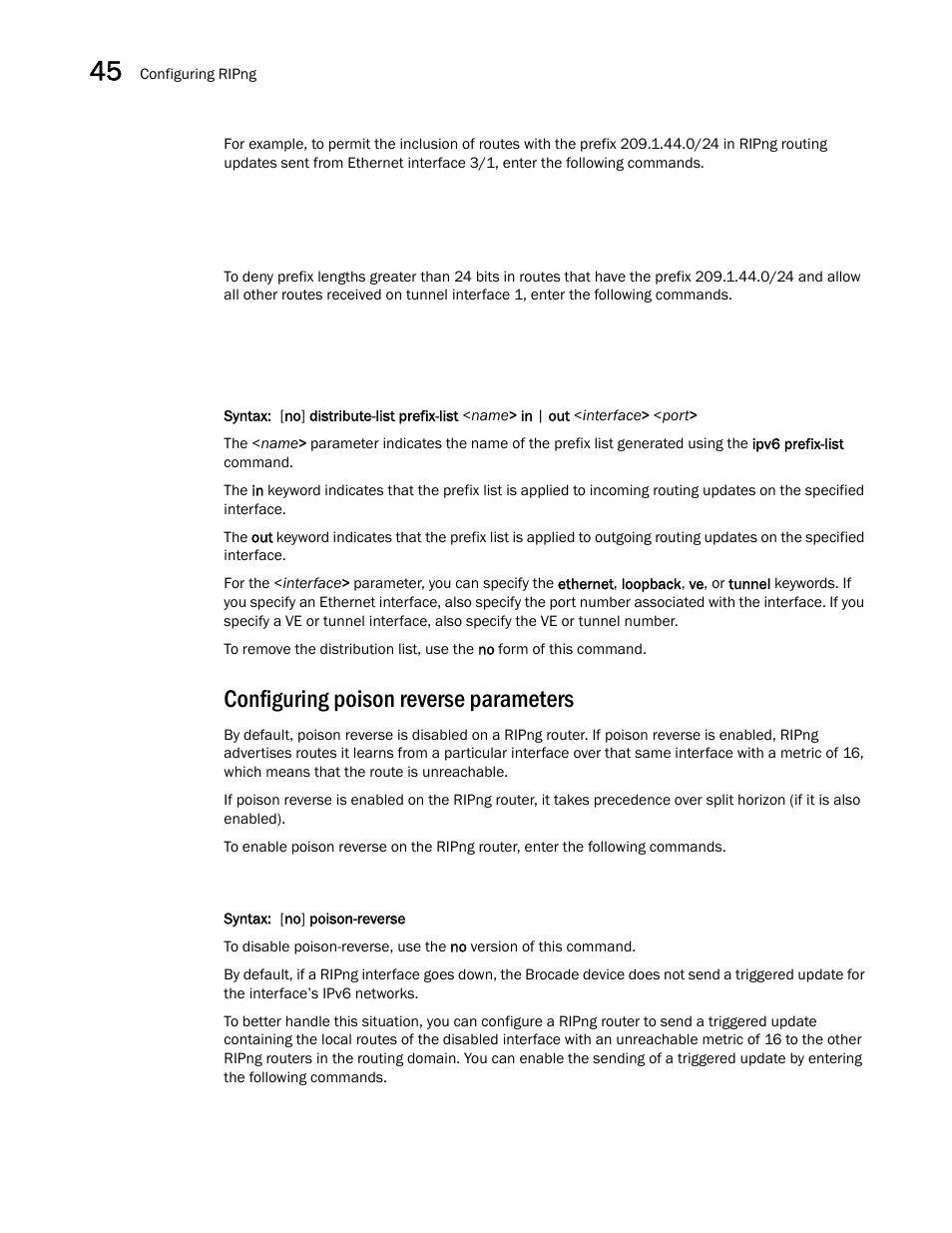 Configuring poison reverse parameters | Brocade BigIron RX Series Configuration Guide User Manual | Page 1292 / 1550