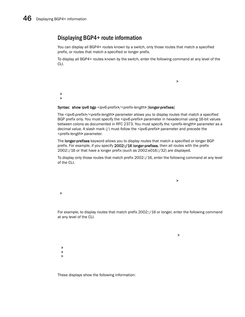 Displaying bgp4+ route information | Brocade BigIron RX Series Configuration Guide User Manual | Page 1318 / 1550