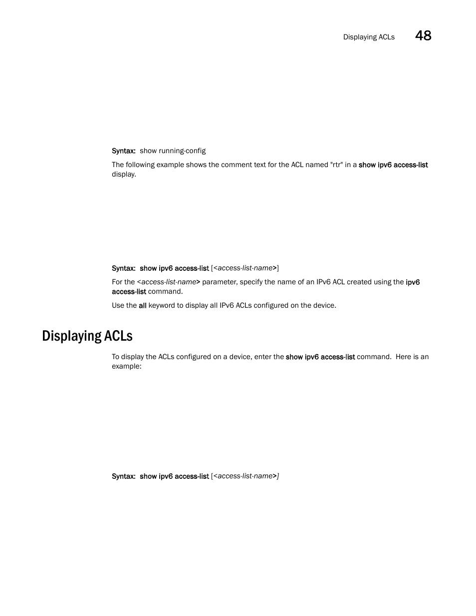 Displaying acls, Displaying acls 9 | Brocade BigIron RX Series Configuration Guide User Manual | Page 1377 / 1550