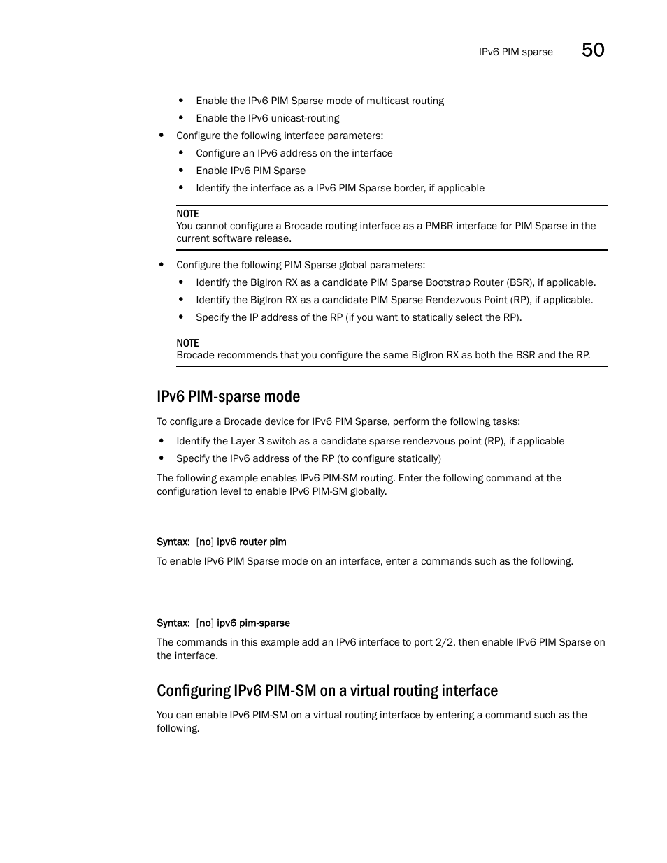 Ipv6 pim-sparse mode, Ipv6 pim-sparse, Mode | Brocade BigIron RX Series Configuration Guide User Manual | Page 1421 / 1550