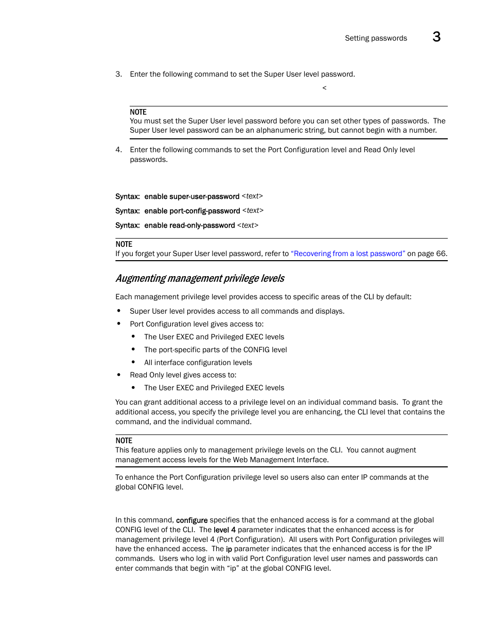 Augmenting management privilege levels | Brocade BigIron RX Series Configuration Guide User Manual | Page 143 / 1550