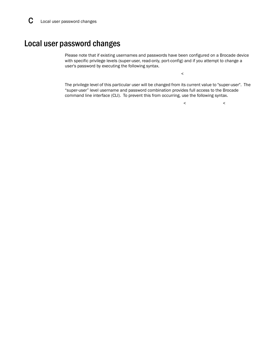 Local user password changes | Brocade BigIron RX Series Configuration Guide User Manual | Page 1494 / 1550