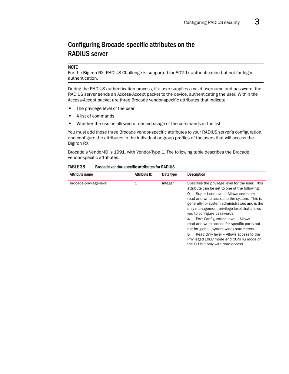 Configuring, Brocade-specific attributes on the radius server | Brocade BigIron RX Series Configuration Guide User Manual | Page 173 / 1550