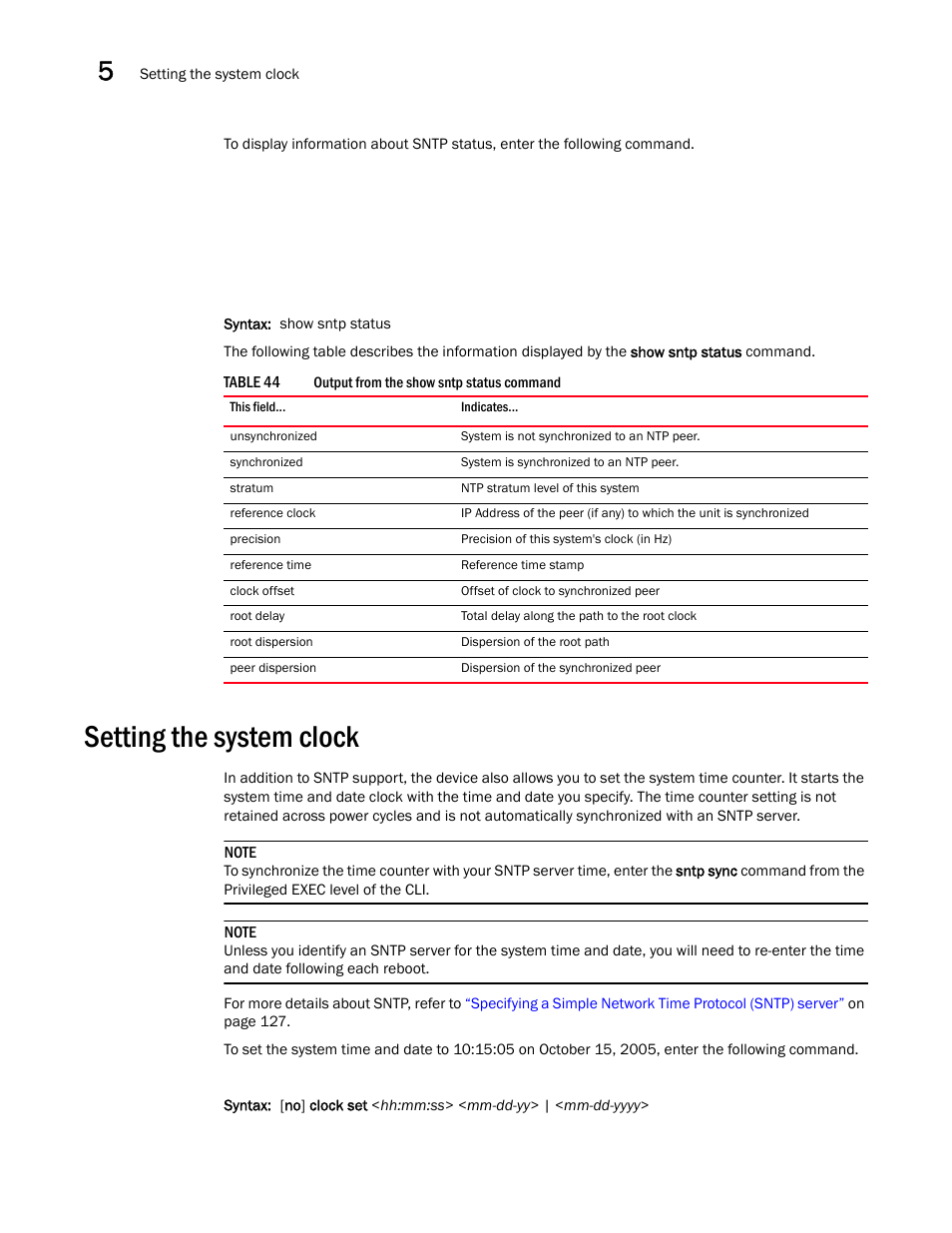Setting the system clock | Brocade BigIron RX Series Configuration Guide User Manual | Page 206 / 1550
