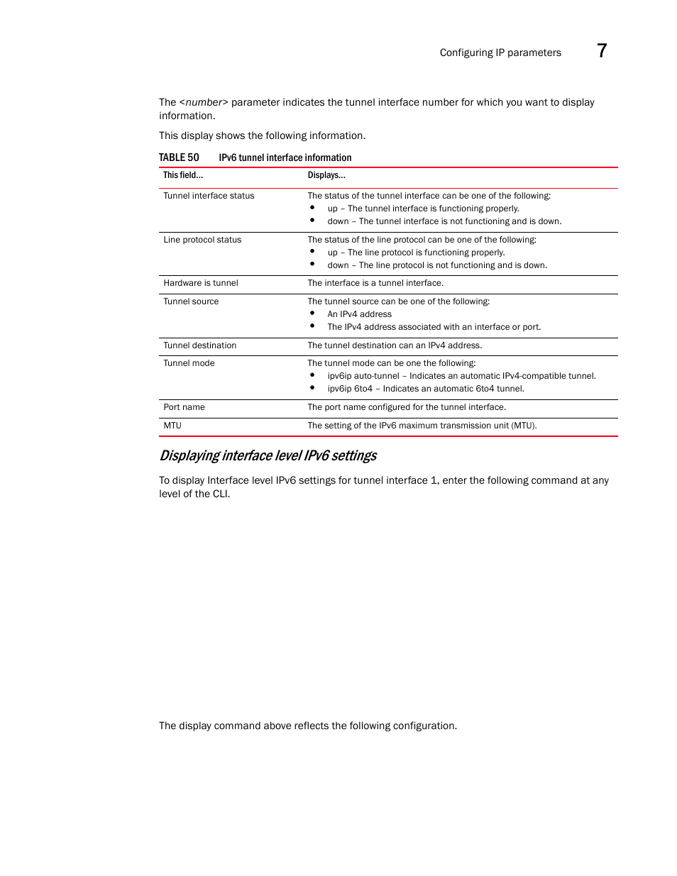 Displaying interface level ipv6 settings | Brocade BigIron RX Series Configuration Guide User Manual | Page 253 / 1550