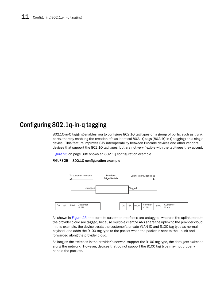 Configuring 802.1q-in-q tagging | Brocade BigIron RX Series Configuration Guide User Manual | Page 386 / 1550