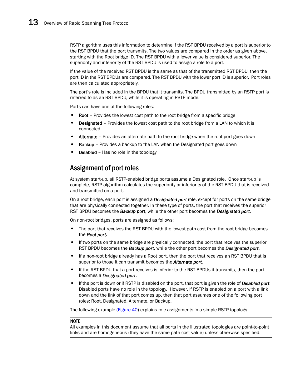 Assignment of port roles | Brocade BigIron RX Series Configuration Guide User Manual | Page 438 / 1550