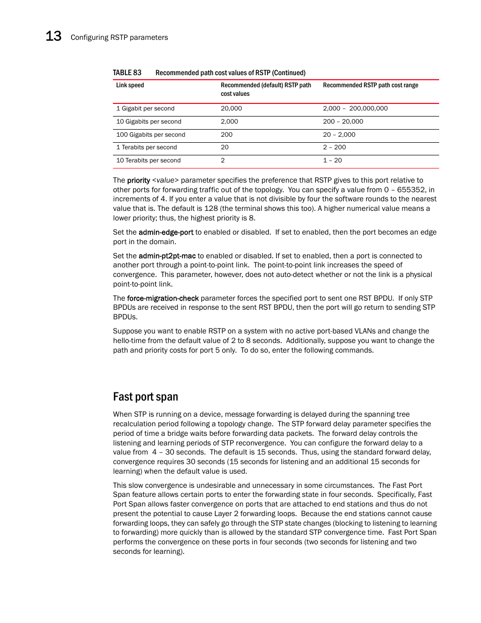 Fast port span | Brocade BigIron RX Series Configuration Guide User Manual | Page 468 / 1550