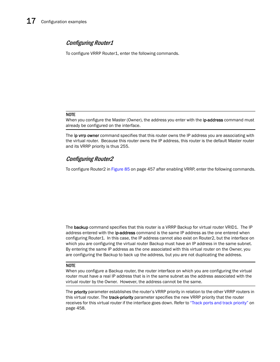 Configuring router1, Configuring router2 | Brocade BigIron RX Series Configuration Guide User Manual | Page 556 / 1550