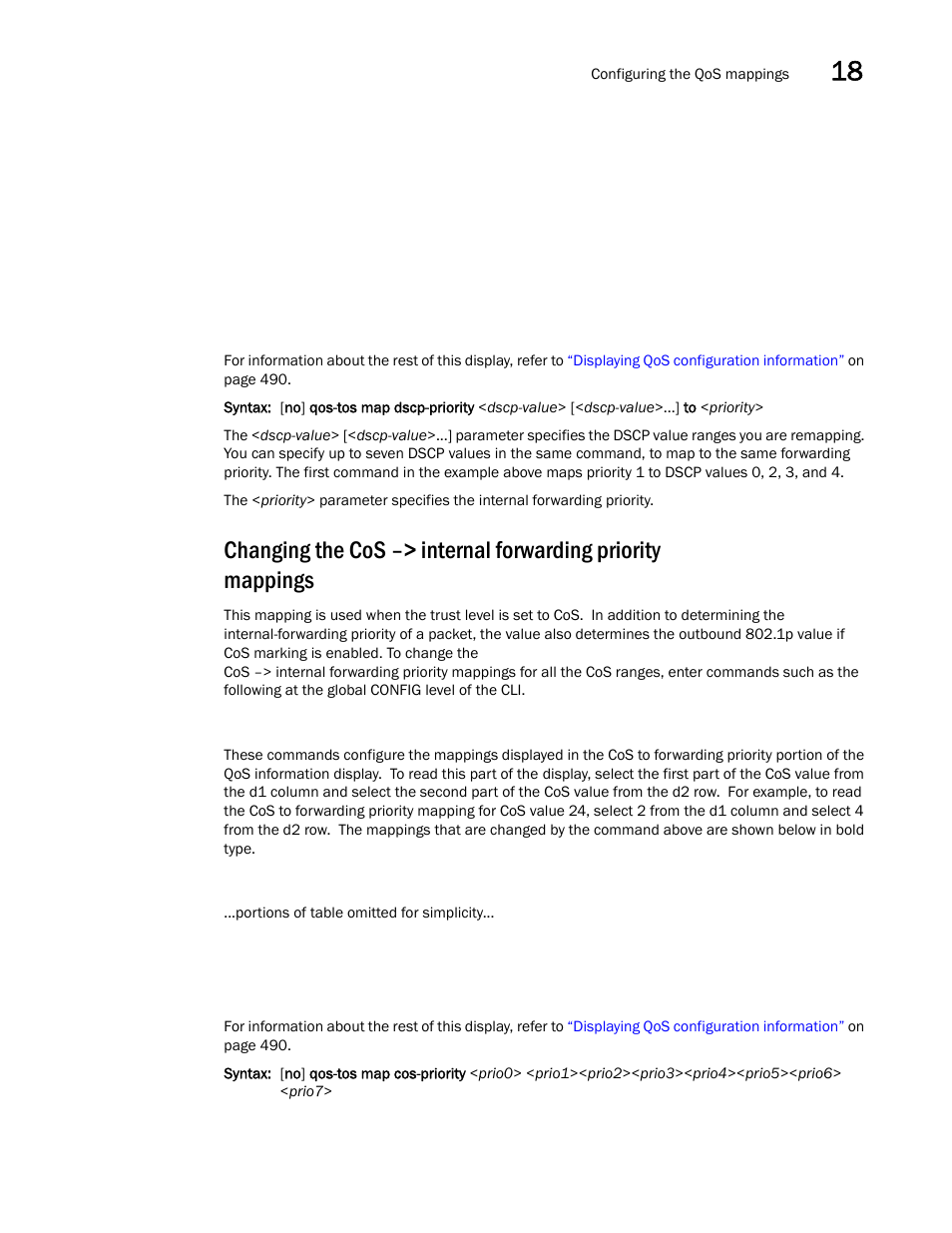 Changing the cos –> internal forwarding priority, Mappings | Brocade BigIron RX Series Configuration Guide User Manual | Page 567 / 1550