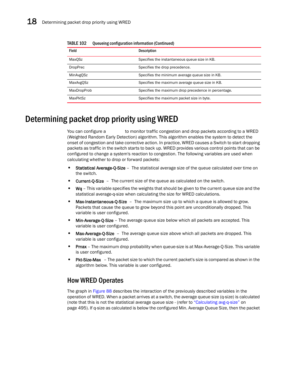 Determining packet drop priority using wred, How wred operates | Brocade BigIron RX Series Configuration Guide User Manual | Page 572 / 1550