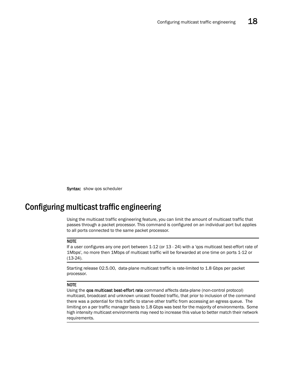 Configuring multicast traffic engineering, Configuring, Multicast traffic engineering | Brocade BigIron RX Series Configuration Guide User Manual | Page 583 / 1550