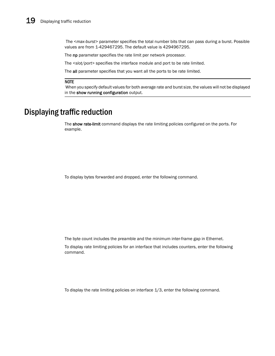 Displaying traffic reduction | Brocade BigIron RX Series Configuration Guide User Manual | Page 598 / 1550