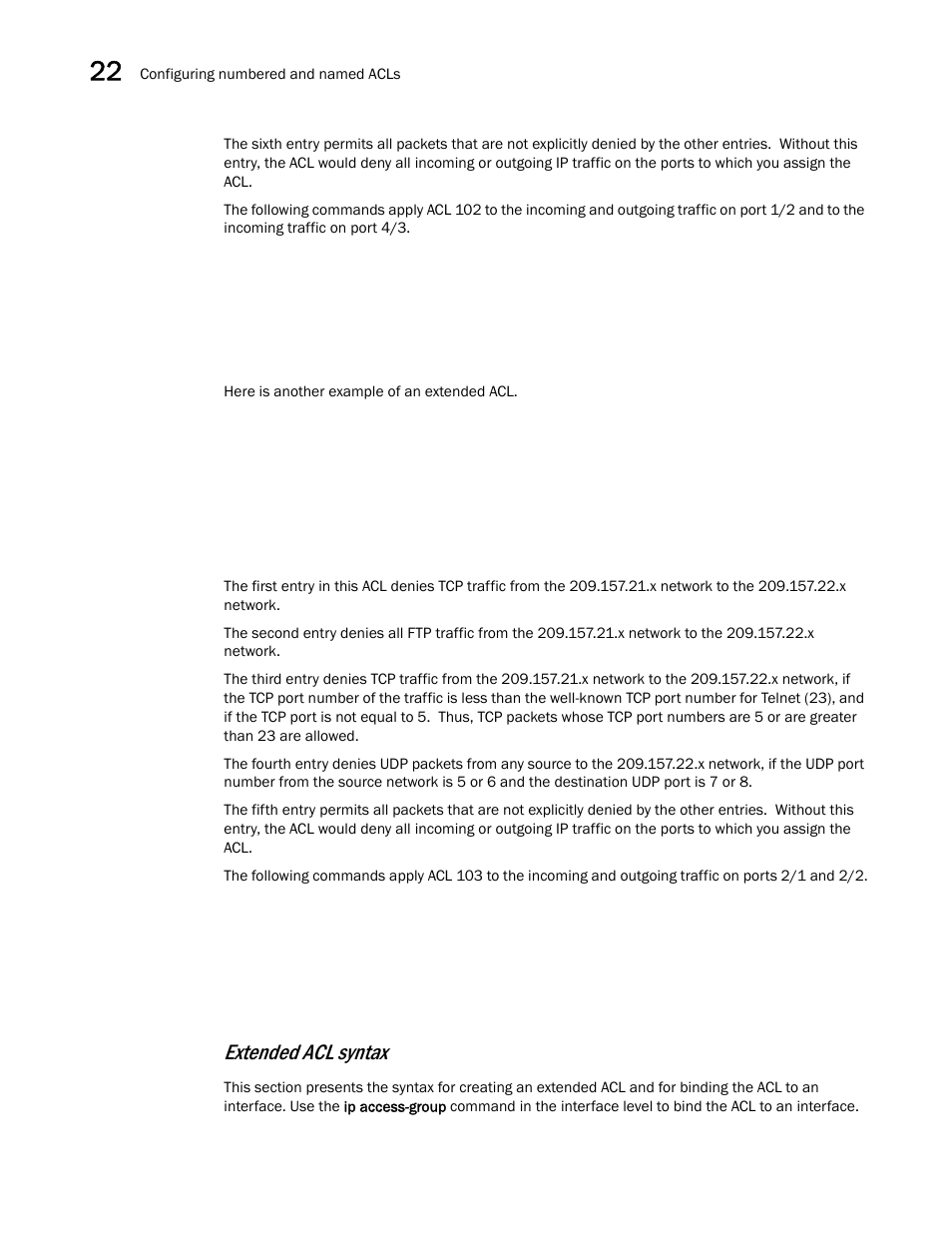 Extended acl syntax | Brocade BigIron RX Series Configuration Guide User Manual | Page 682 / 1550