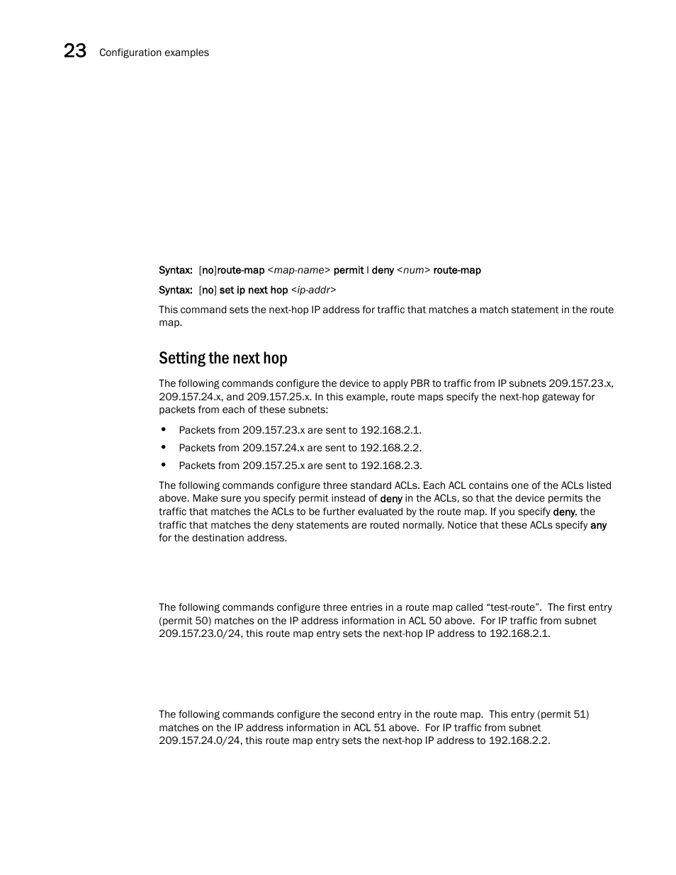 Setting the next hop | Brocade BigIron RX Series Configuration Guide User Manual | Page 728 / 1550