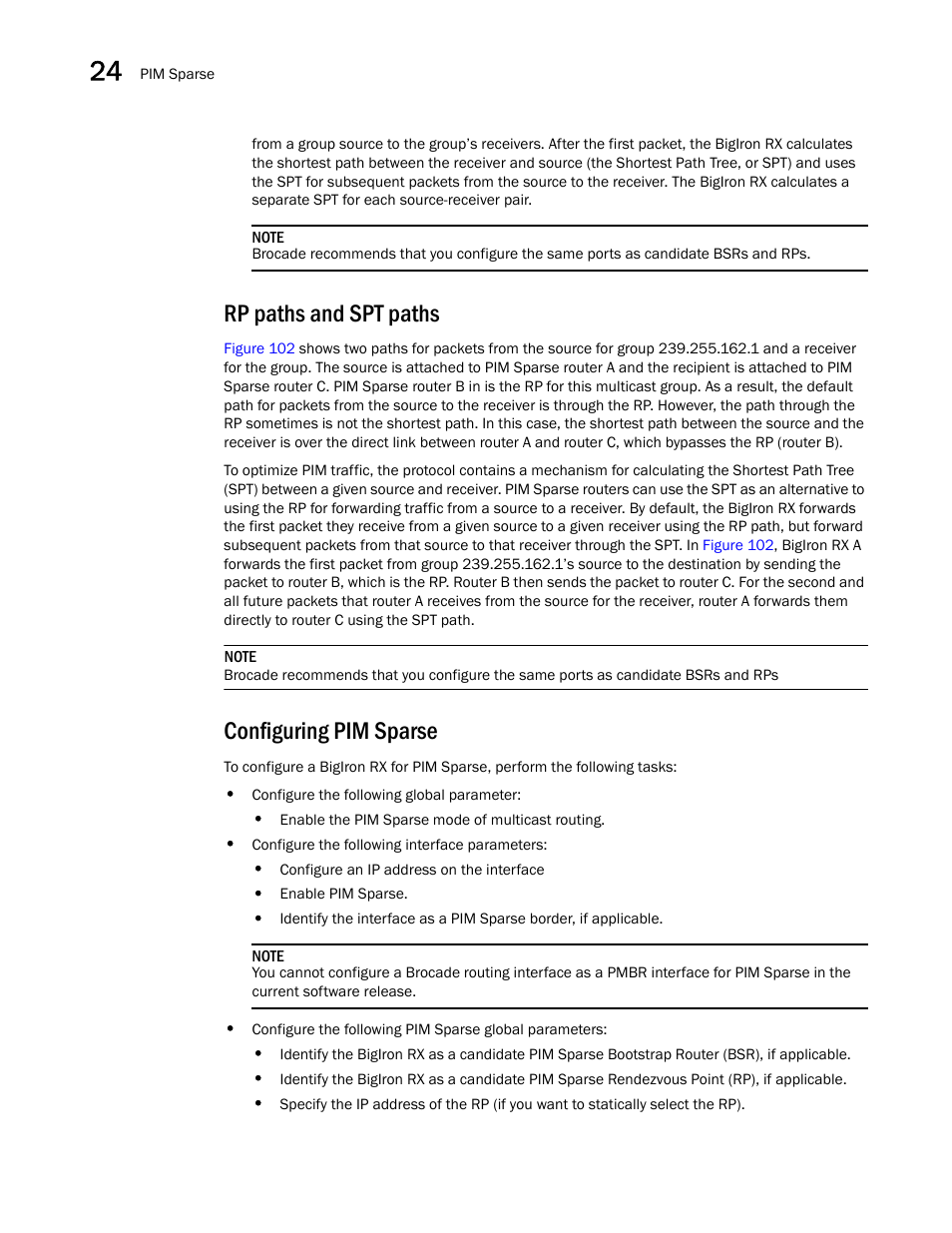 Rp paths and spt paths, Configuring pim sparse | Brocade BigIron RX Series Configuration Guide User Manual | Page 758 / 1550