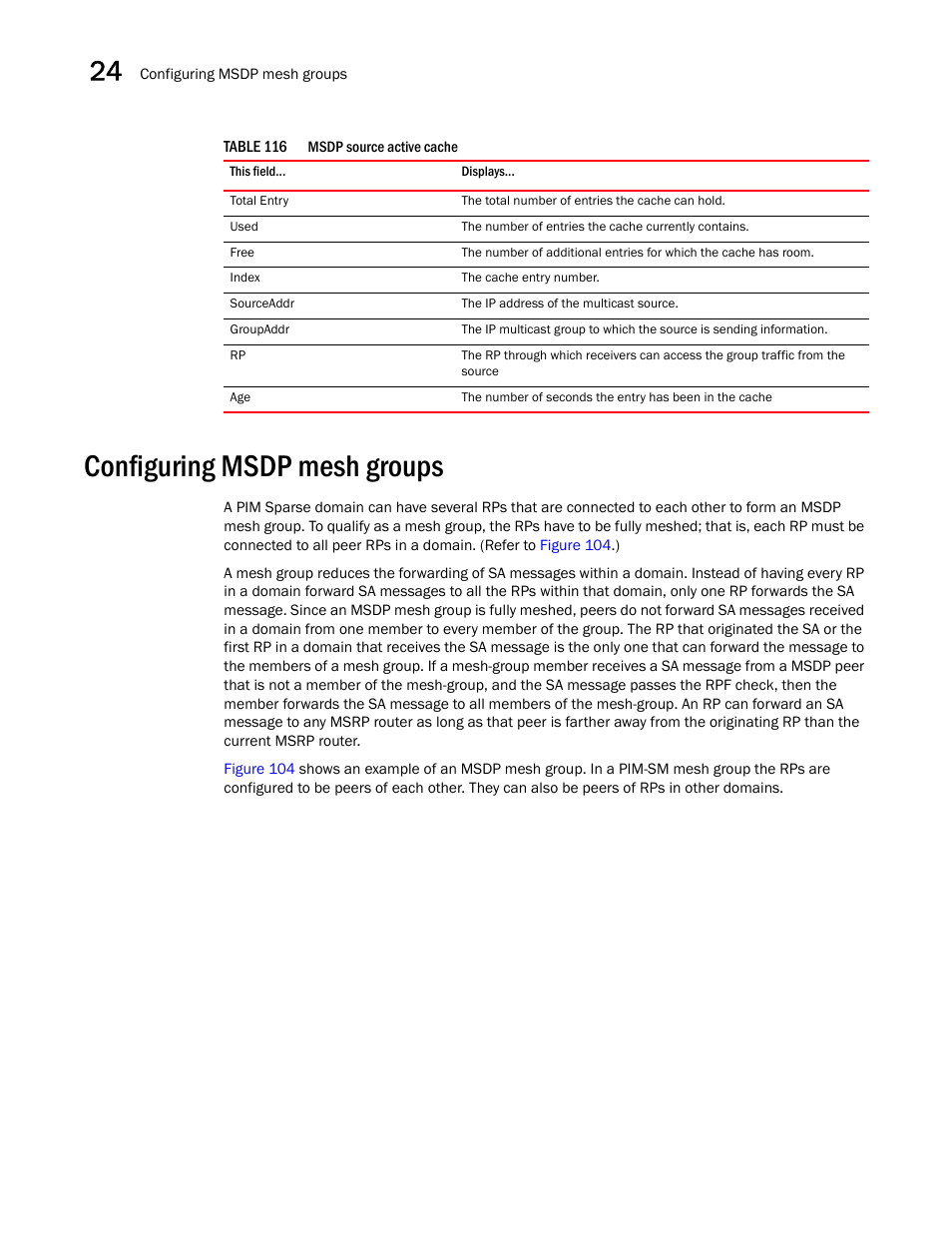 Configuring msdp mesh groups | Brocade BigIron RX Series Configuration Guide User Manual | Page 786 / 1550