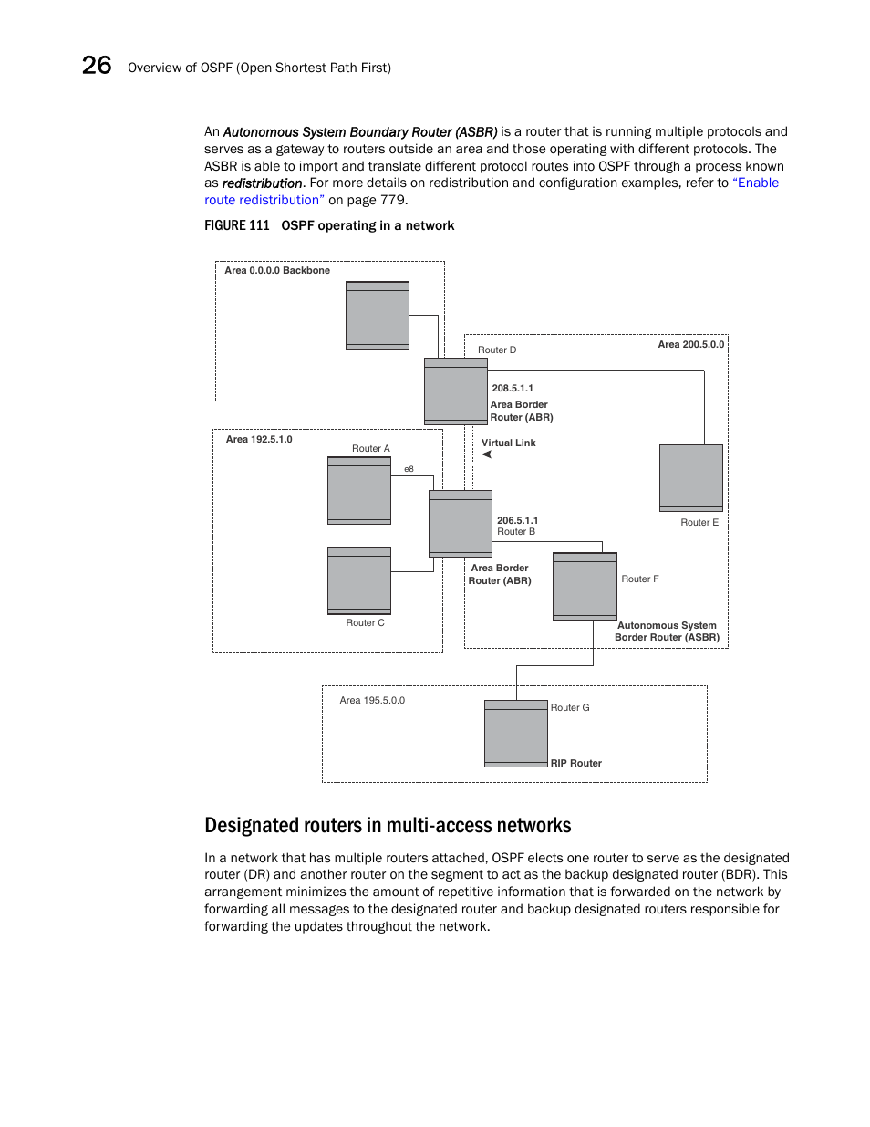 Designated routers in multi-access networks, Figure 111 | Brocade BigIron RX Series Configuration Guide User Manual | Page 832 / 1550