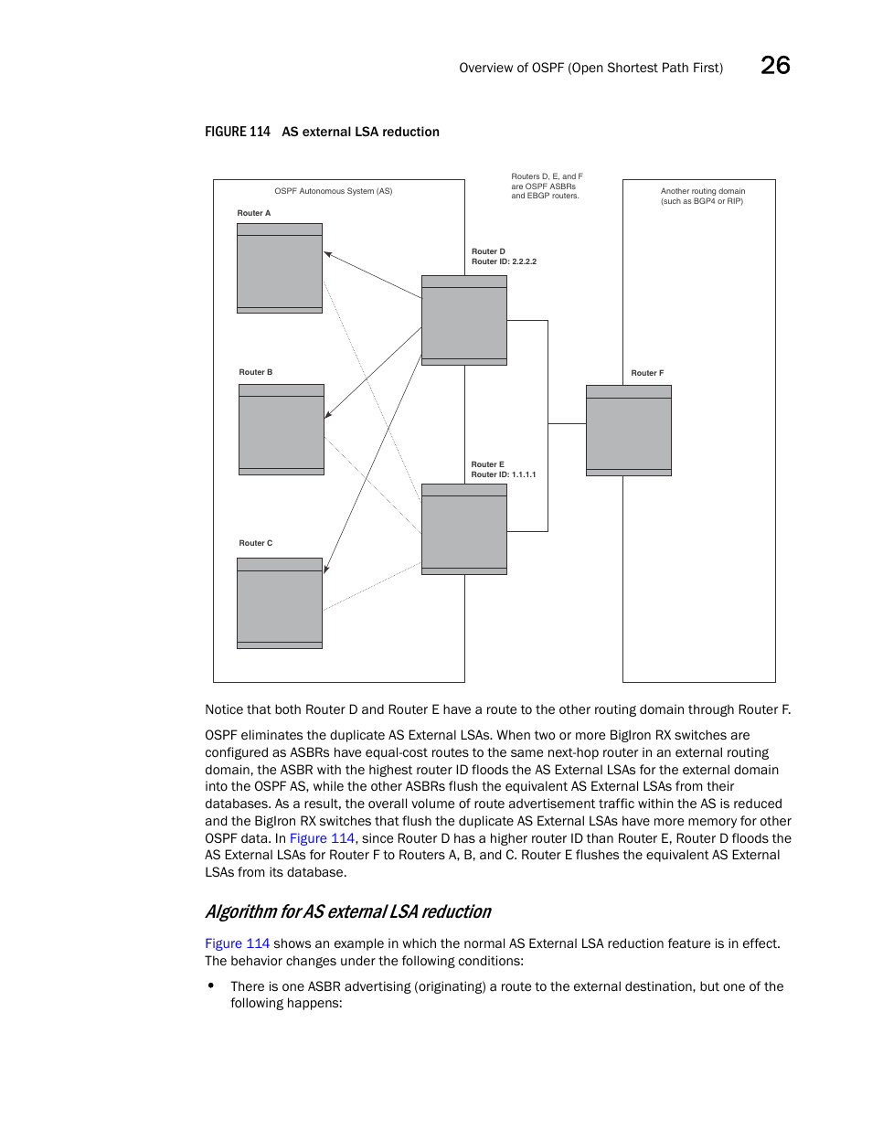Figure 114, Algorithm for as external lsa reduction | Brocade BigIron RX Series Configuration Guide User Manual | Page 835 / 1550