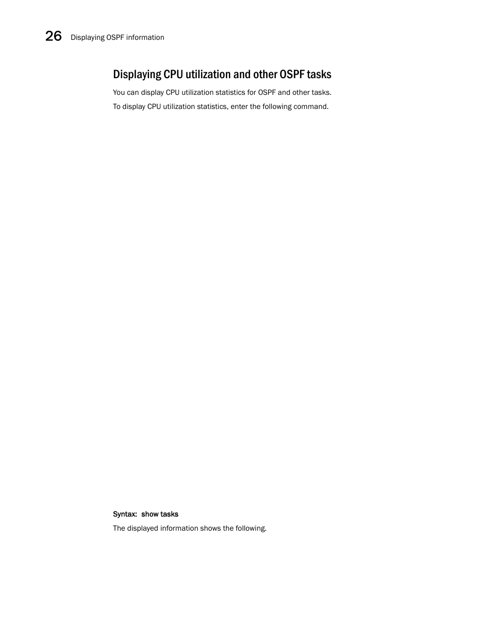 Displaying cpu utilization and other ospf tasks | Brocade BigIron RX Series Configuration Guide User Manual | Page 874 / 1550