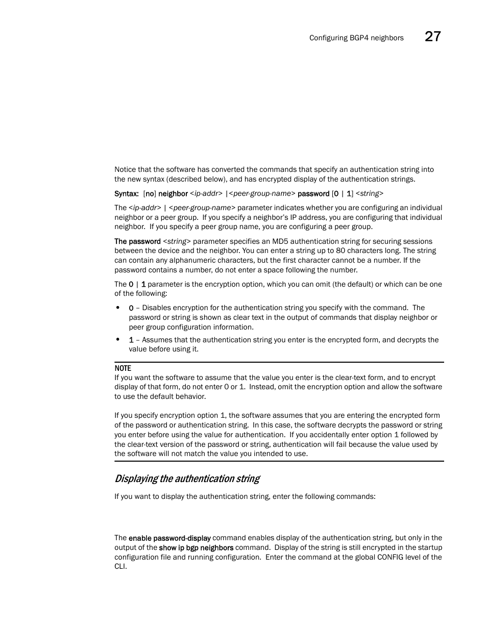 Displaying the authentication string | Brocade BigIron RX Series Configuration Guide User Manual | Page 931 / 1550