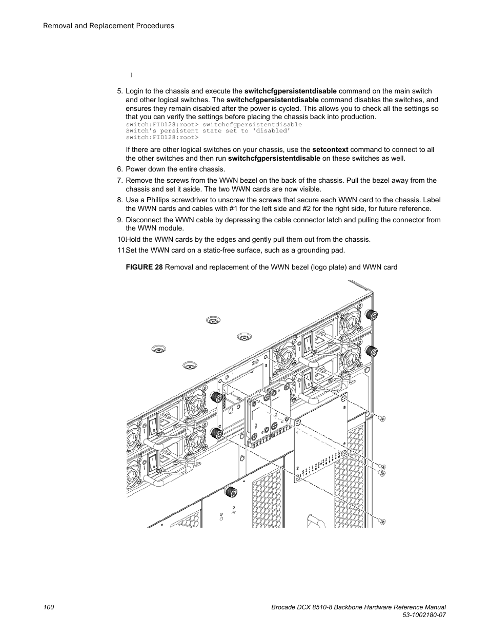 Brocade DCX 8510-8 Backbone Hardware Reference Manual User Manual | Page 100 / 178