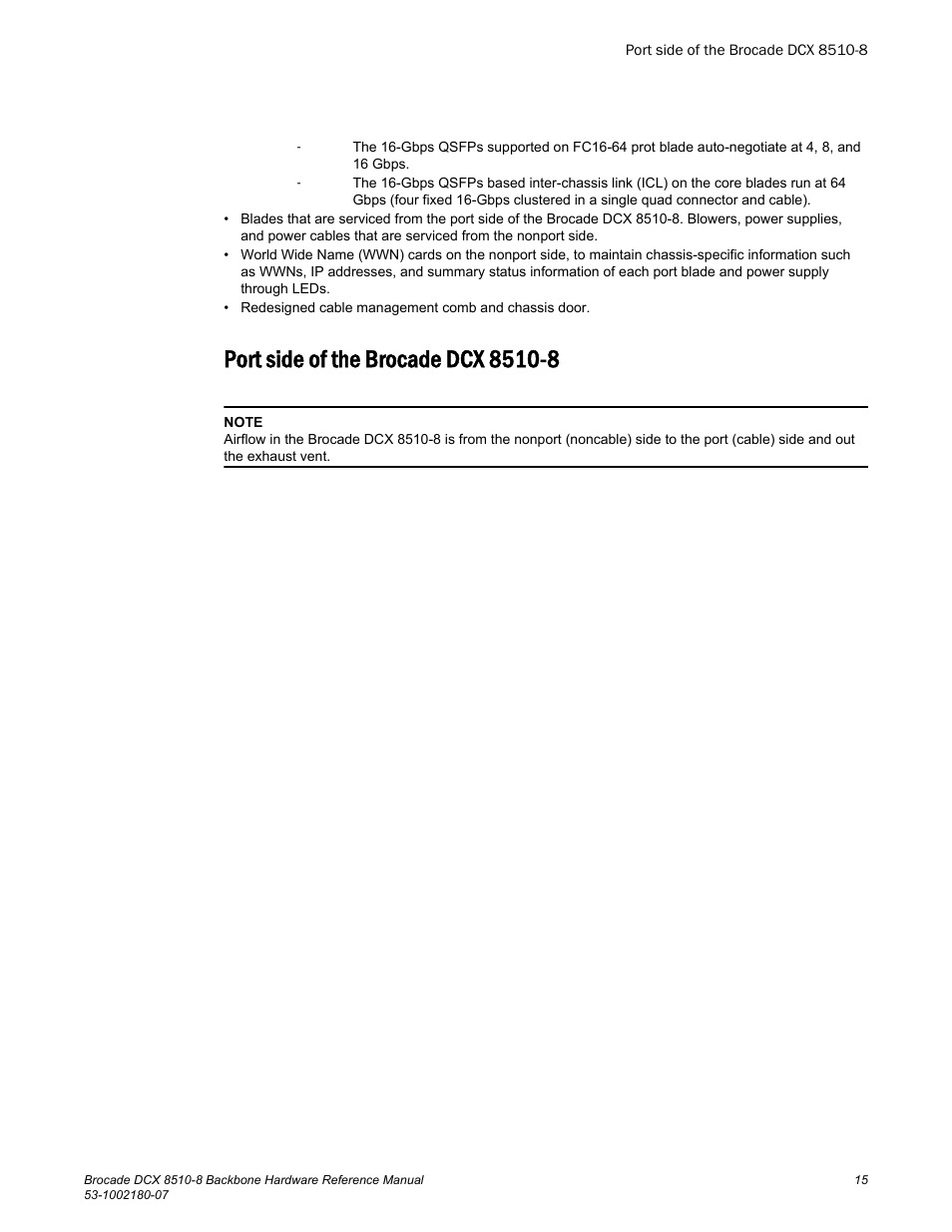 Port side of the brocade dcx 8510-8 | Brocade DCX 8510-8 Backbone Hardware Reference Manual User Manual | Page 15 / 178