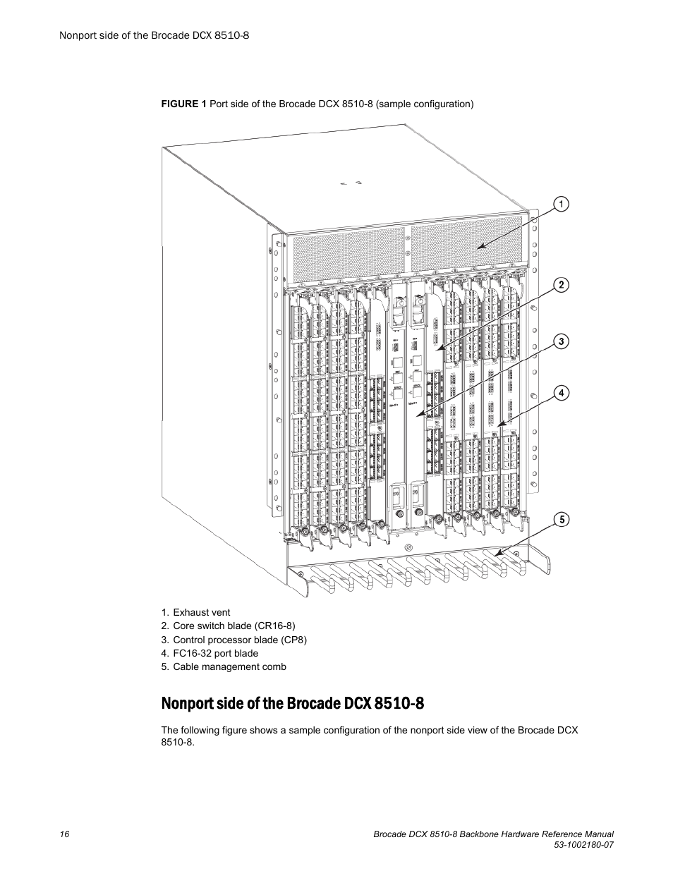 Nonport side of the brocade dcx 8510-8 | Brocade DCX 8510-8 Backbone Hardware Reference Manual User Manual | Page 16 / 178