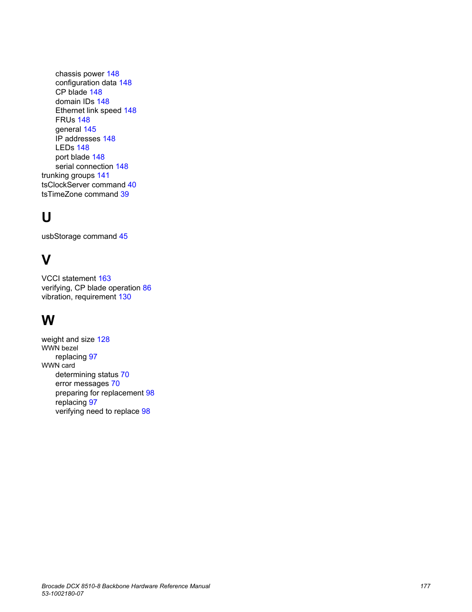 Brocade DCX 8510-8 Backbone Hardware Reference Manual User Manual | Page 177 / 178