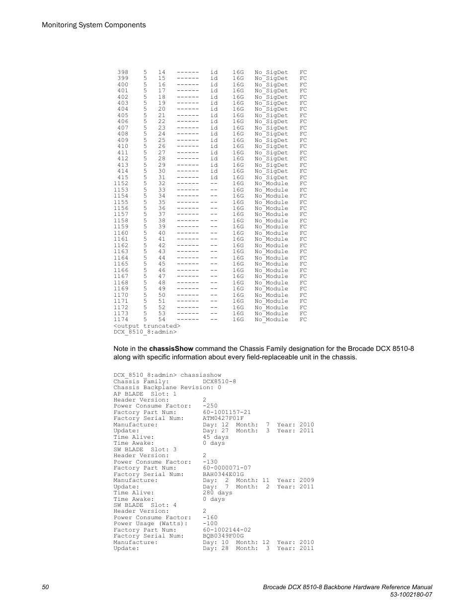 Brocade DCX 8510-8 Backbone Hardware Reference Manual User Manual | Page 50 / 178