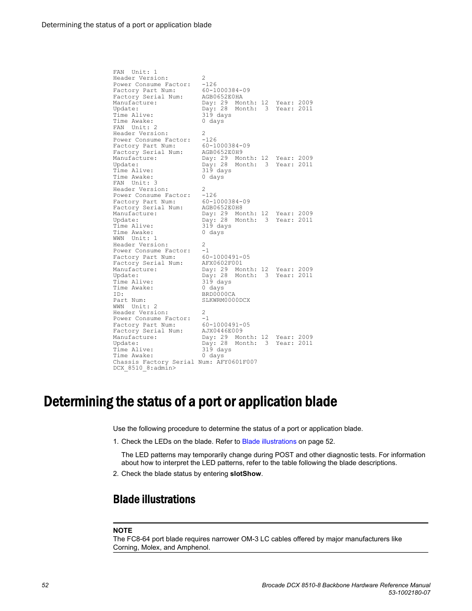 Blade illustrations | Brocade DCX 8510-8 Backbone Hardware Reference Manual User Manual | Page 52 / 178