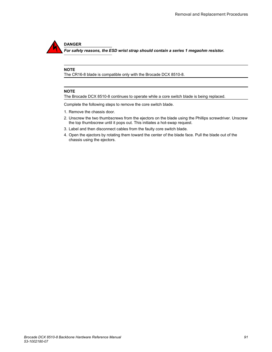 Brocade DCX 8510-8 Backbone Hardware Reference Manual User Manual | Page 91 / 178