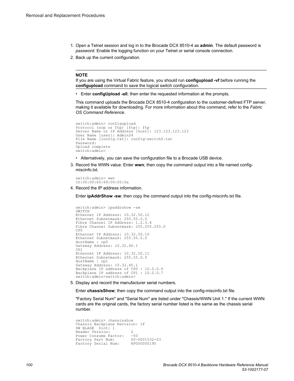 Brocade DCX 8510-4 Backbone Hardware Reference Manual User Manual | Page 100 / 156