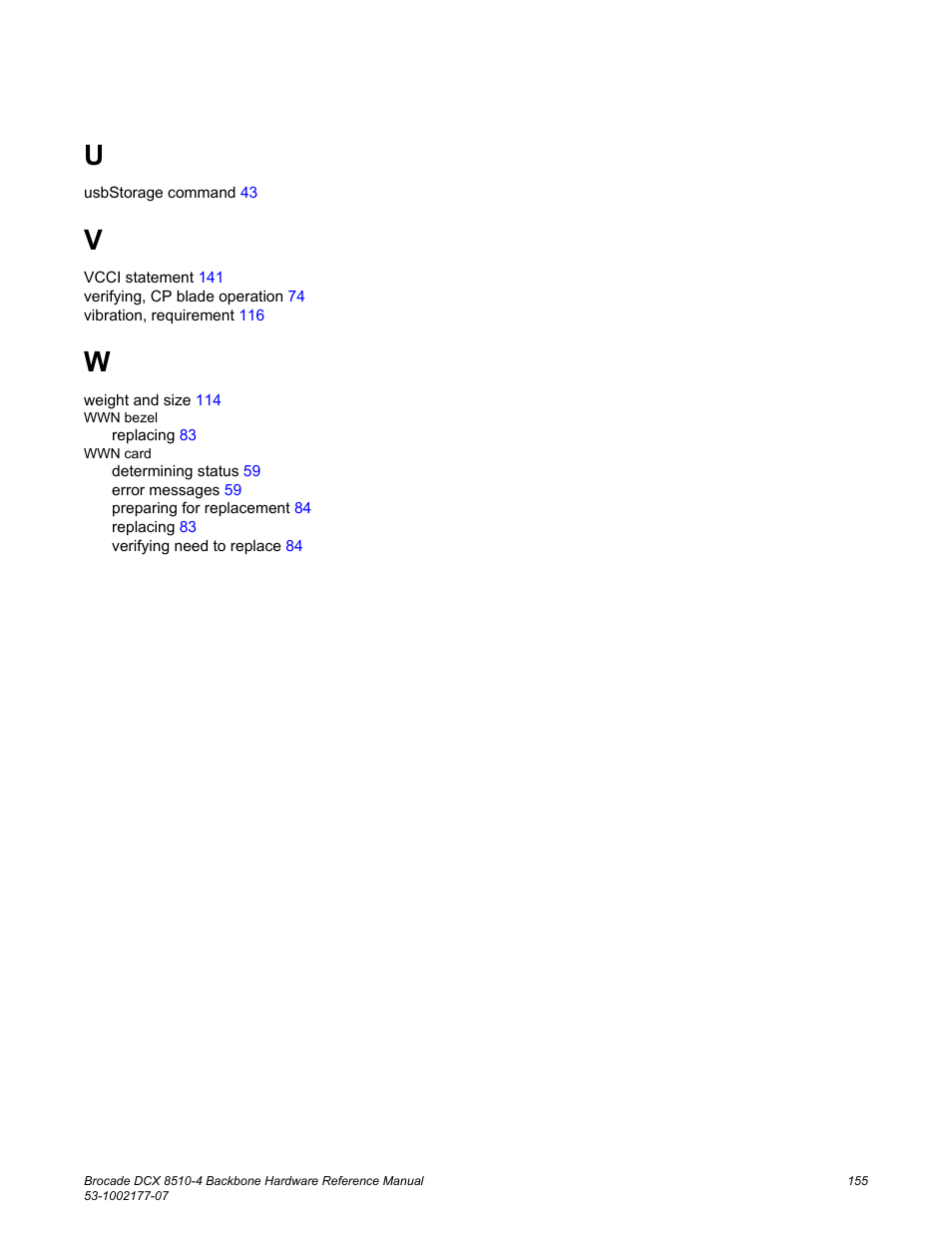 Brocade DCX 8510-4 Backbone Hardware Reference Manual User Manual | Page 155 / 156