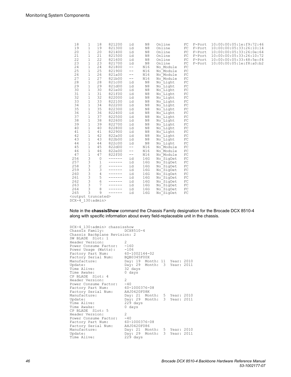 Brocade DCX 8510-4 Backbone Hardware Reference Manual User Manual | Page 46 / 156