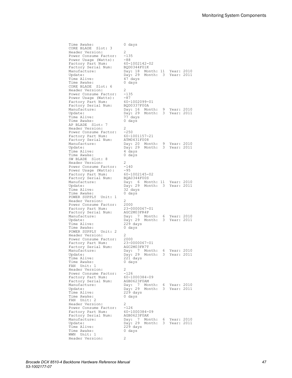 Brocade DCX 8510-4 Backbone Hardware Reference Manual User Manual | Page 47 / 156