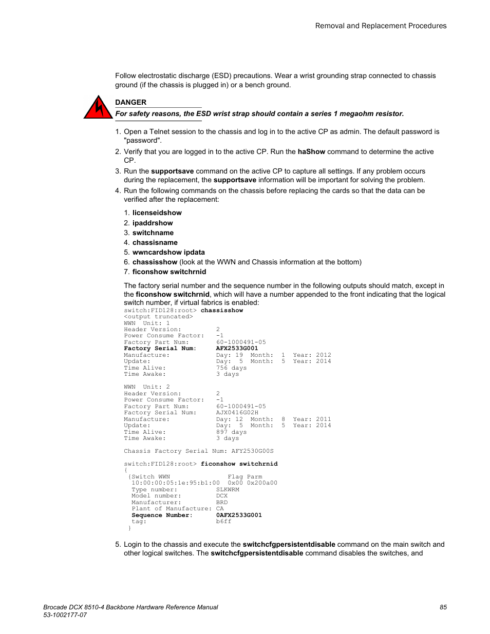 Brocade DCX 8510-4 Backbone Hardware Reference Manual User Manual | Page 85 / 156