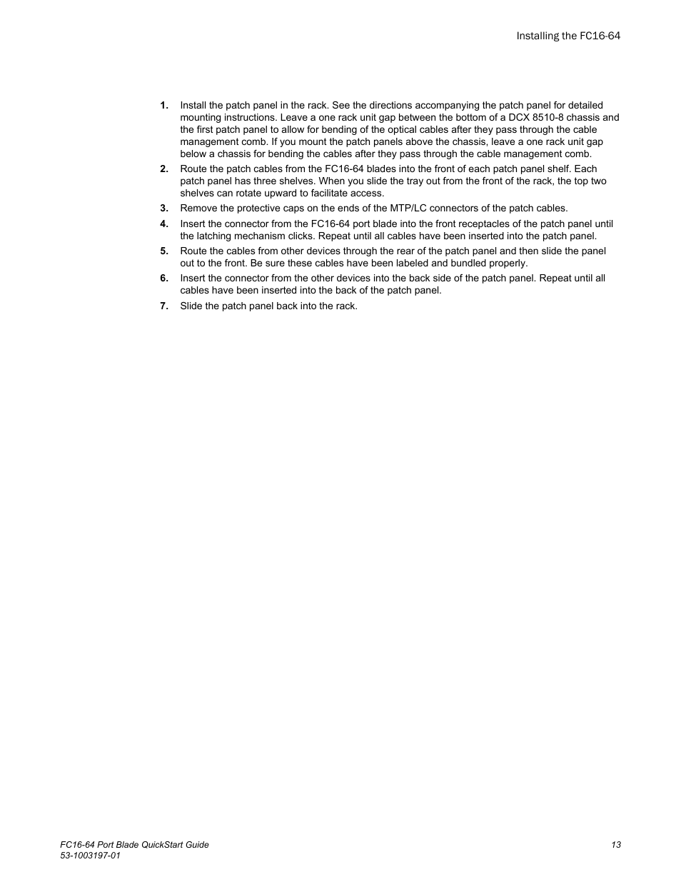 Brocade FC16-64 Port Blade QuickStart Guide (Supporting DCX 8510-4 and DCX 8510-8 with Fabric OS 7.3.0 and above) User Manual | Page 15 / 18