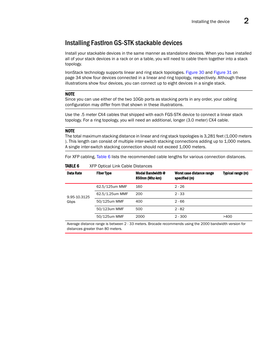 Installing fastiron gs-stk stackable devices, Draft: brocade confidential | Brocade FastIron GS and GS-STK Hardware Installation Guide User Manual | Page 43 / 126